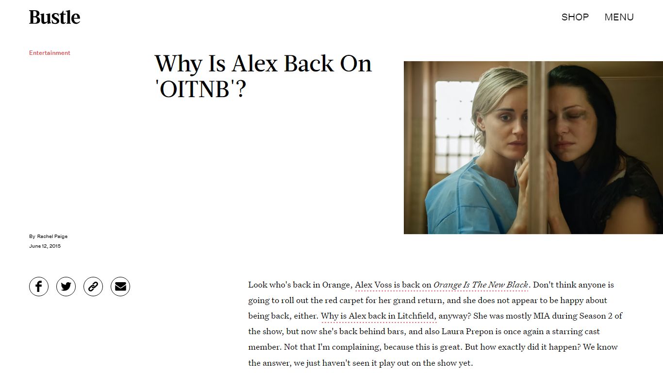 Why Is Alex Back In Prison On 'Orange Is The New Black ... - Bustle